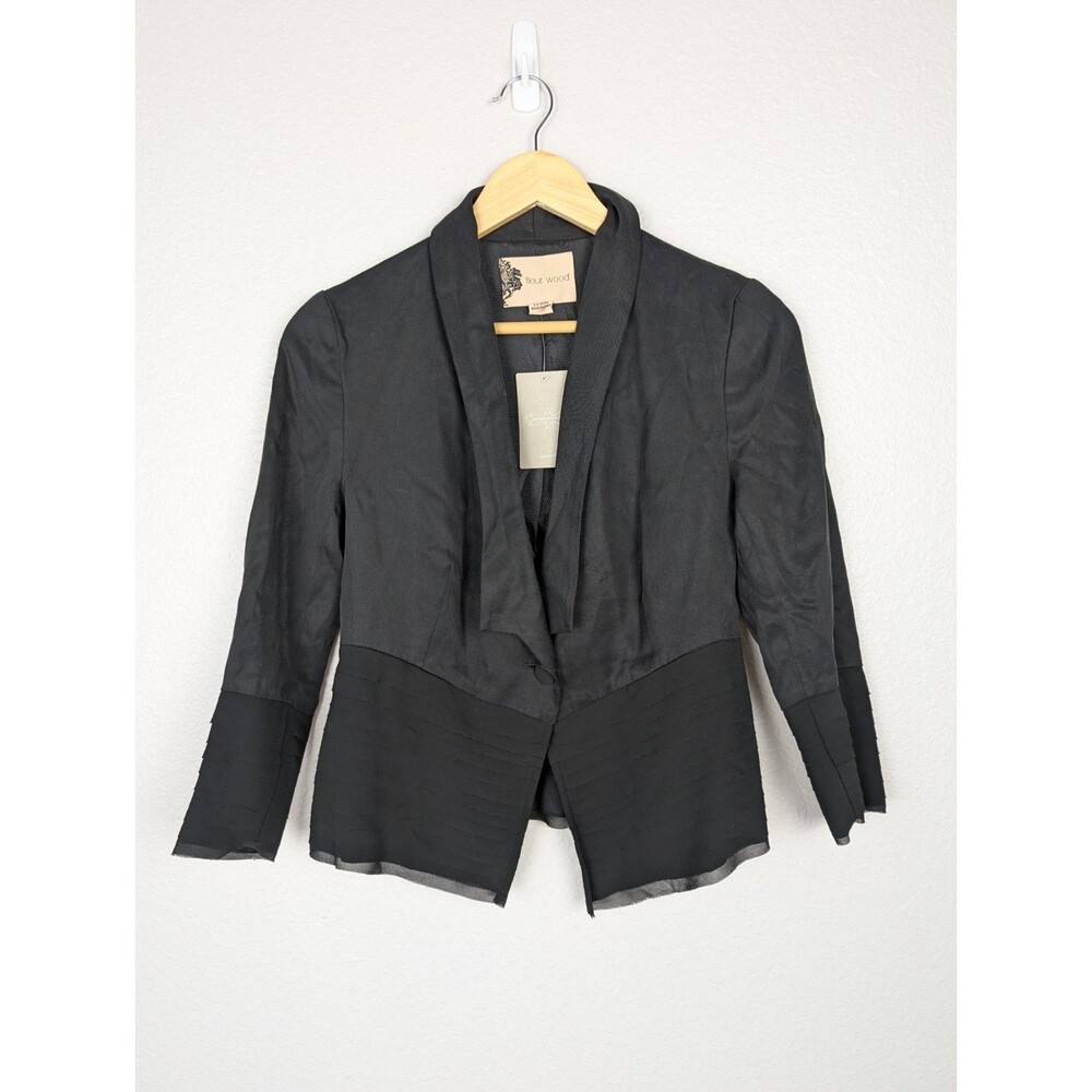 Fleur Wood Black Tencel Womens Jacket‎ 0